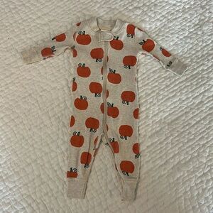HALLOWEEN Hanna Andersson pumpkin zip up onesie, size 3-6mo, excellent condition